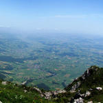 schönes Breitbildfoto mit Blick ins Mittelland. Die Sicht reicht bis ins Jura