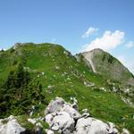 unser weiterer Wegverlauf. Am Horizont der Möntschelespitz unser nächstes Ziel