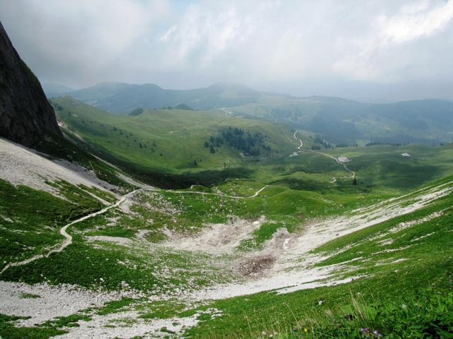 das Ende dieser schönen Wanderung rückt näher. Blick auf die Wasserscheidi