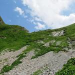 Blick zurück und nach oben zum Leiterenpass