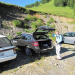 beim grossen Parkplatz auf der Vazer Alp haben wir das Auto parkiert