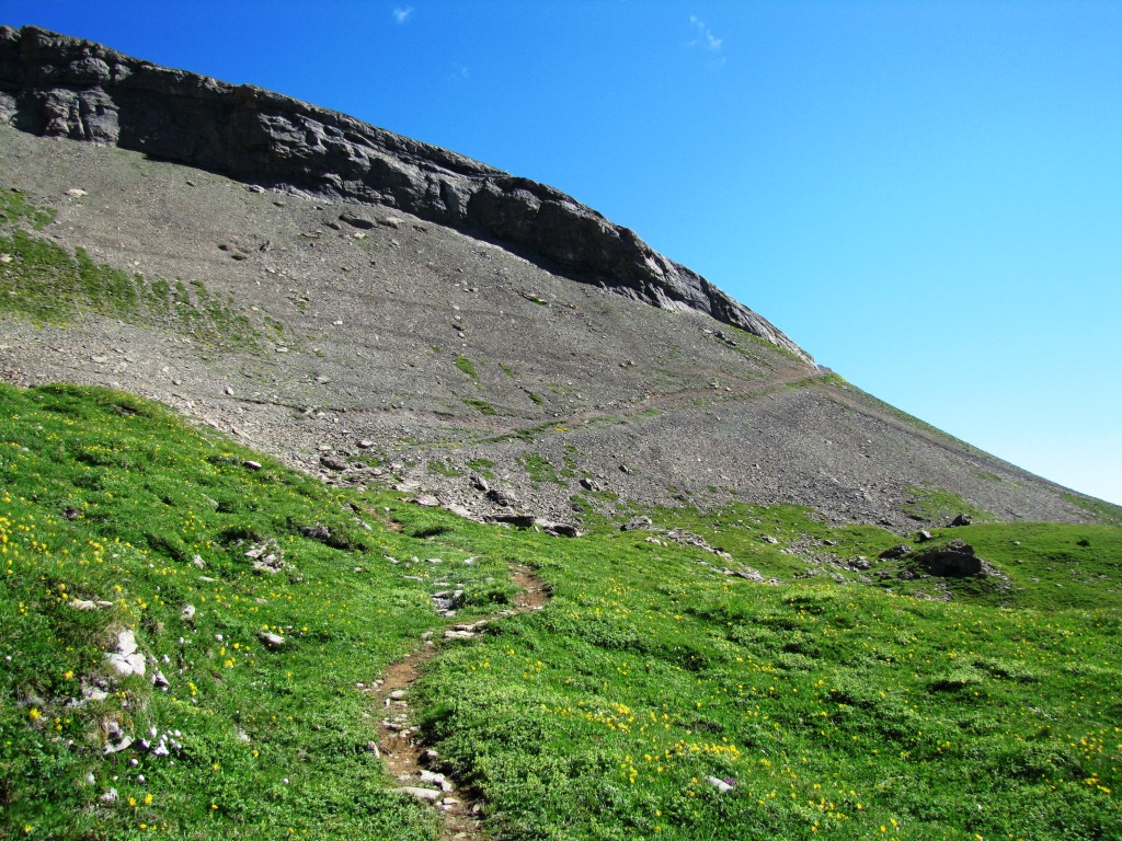 wir verlassen rechterhand die Alp Parzams und wandern nun zu Punkt 2236 m.ü.M.