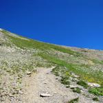 der Bergweg führt nun zum Grat des Haldensteiner Calanda