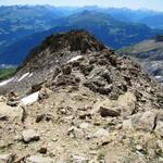 auf dem Grat des Haldensteiner Calanda geht es weiterhin abwärts