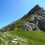 der Weg führt am Nordwestgrat des Sigriswiler Rothorn aufwärts