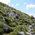 nach der Schlüsselstelle ist der Weg zum  Sigriswiler Rothorn wieder ein einfacher Bergweg