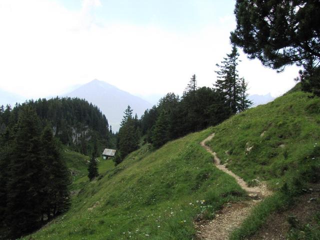 Blick zur kleinen Hütte bei Punkt 1694 m.ü.M. wir biegen aber kurz davor ab