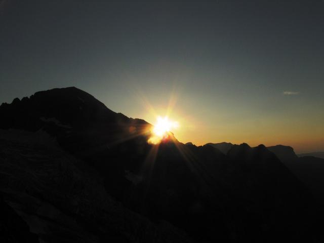 die letzten Sonnenstrahlen verschwinden hinter dem Wellhorn