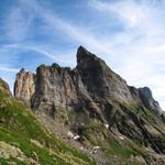 Blick hinauf zum Urbachsattel und den Gstellihorn