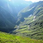 Blick zum Ende vom Ürbachtal. Dort waren wir auch schon als wir über den Tälligrat zur Gaulihütte liefen