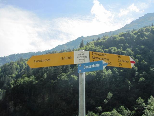 wir haben Talboden des Urbachtal bei Mürvorsess 880 m.ü.M. erreicht