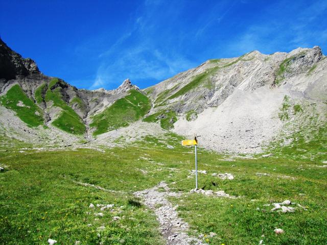 bei der Wegkreuzung Punkt 2102 m.ü.M.