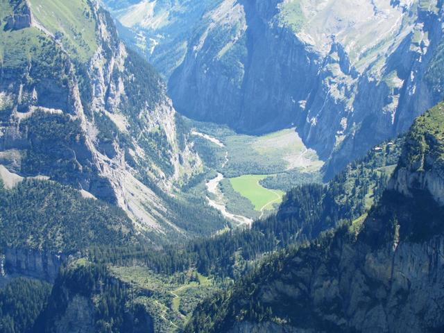 Tiefblick in das schöne Gasteretal. Dort waren wir auch schon