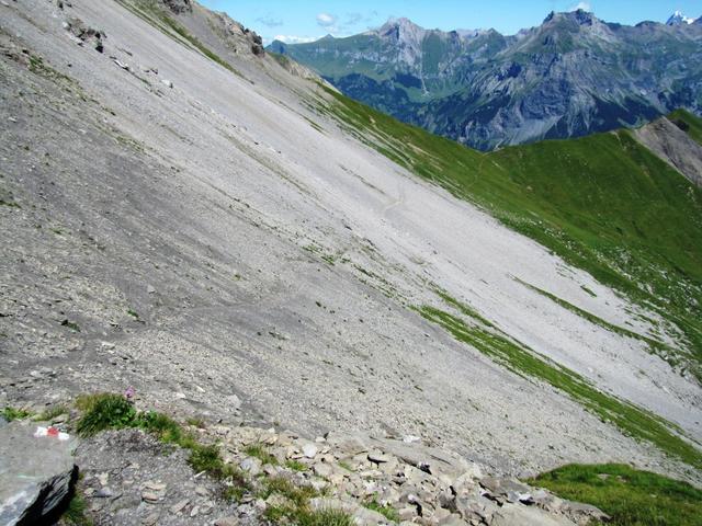 auf dem Weg zum Alpschelegrat. Wir haben den Chlyne Loner umrundet