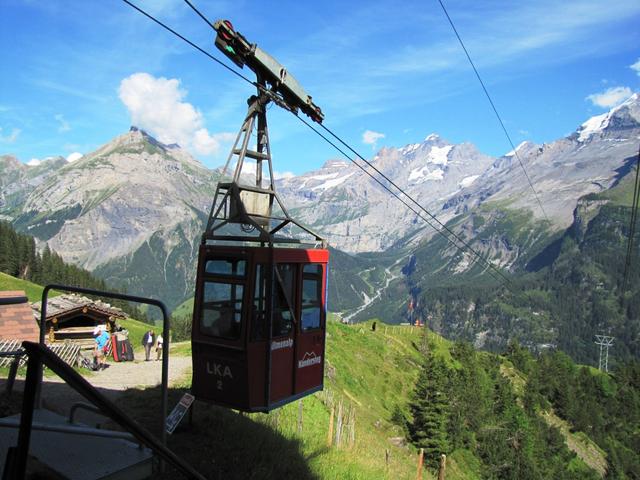 mit der Luftseilbahn geht es runter nach Kandersteg