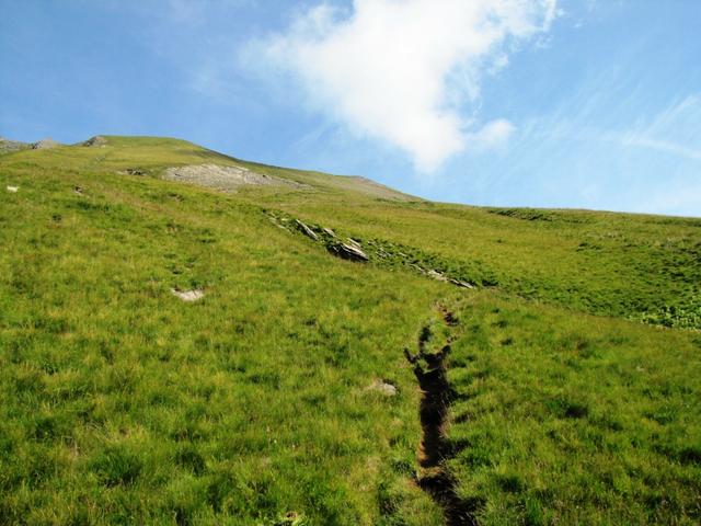 Blick hinauf auf den Weg den wir noch zurücklegen müssen