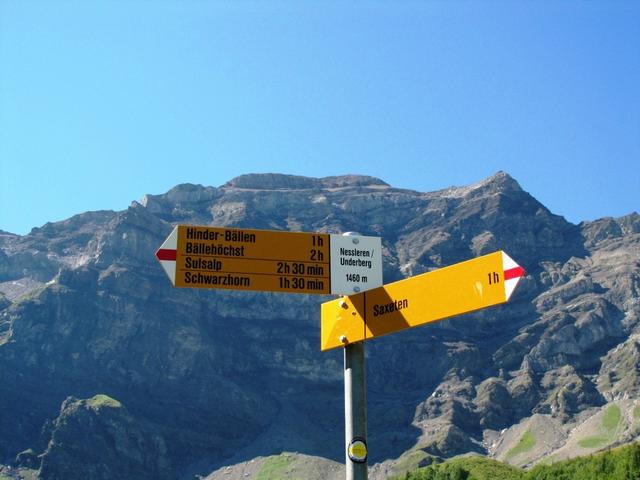 Wegweiser bei Nessleren / Underberg 1457 m.ü.M.