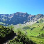 Blick zurück zur Nesslerenalp mit Schwalmere