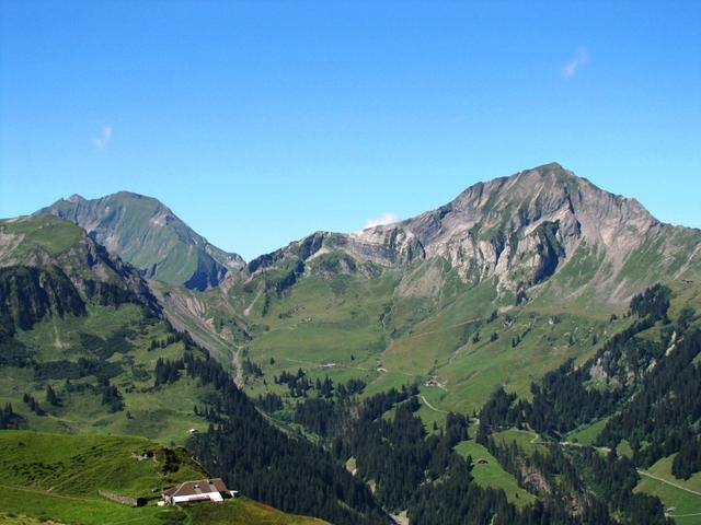 Blick zum Latrejespitz und Morgenberghorn, dort oben waren wir auch schon