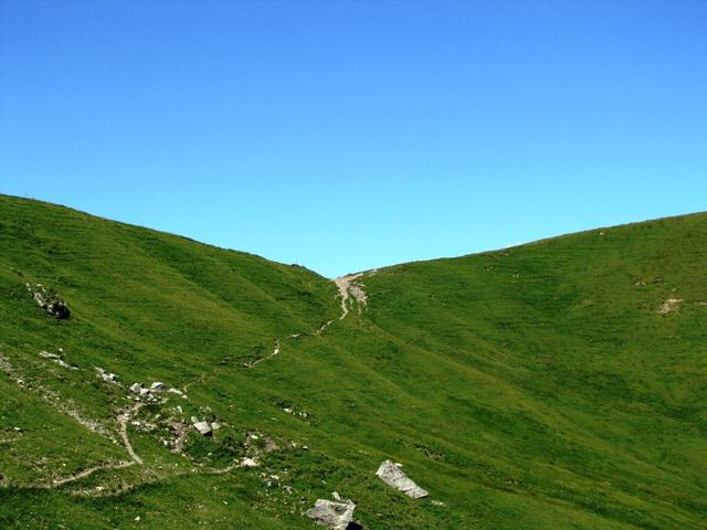 Blick zurück zum Sattel auf der Bällenalp Punkt 1998 m.ü.M.