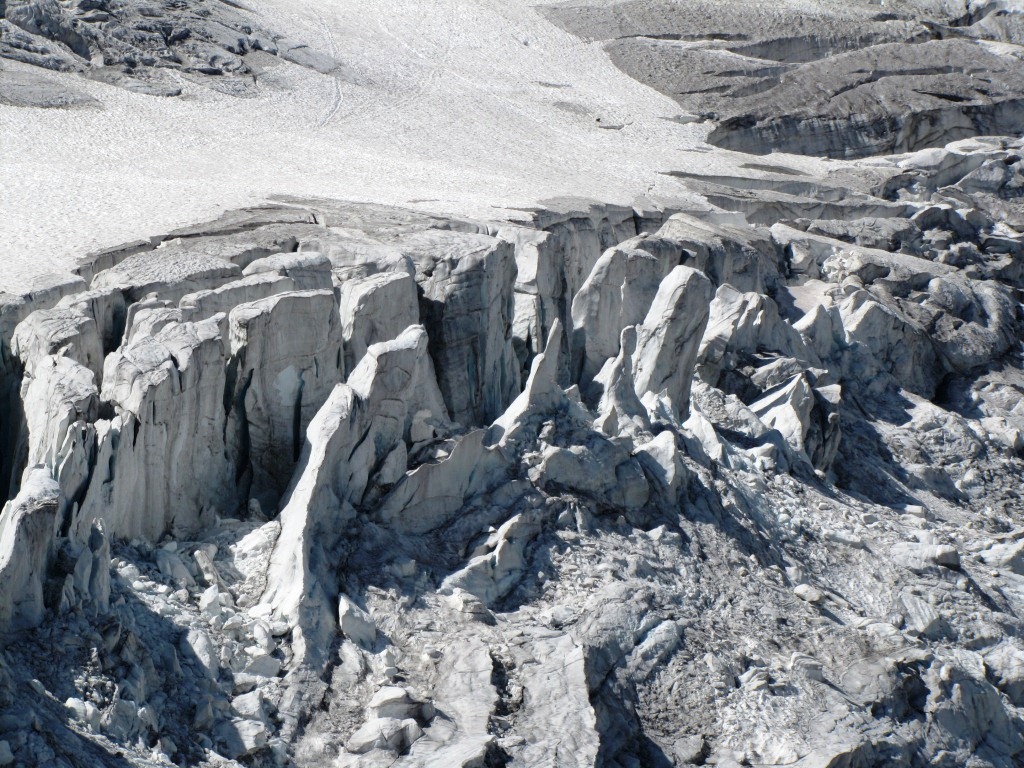 Blick auf die Séracs vom Steigletscher