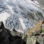 Tiefblick zum Steigletscher