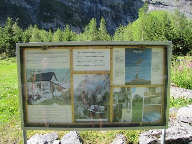 die Informationstafel der Balmhornhütte