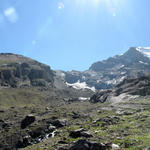 Breitbildfoto vom breiten Kessel unter der Nordflanke des Balmhorn