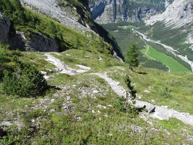 mit so einer schönen Aussicht geht es auf den gleichen Weg wieder runter ins Gasterntal