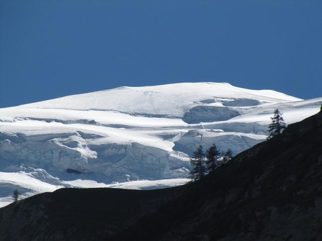 Blick hinauf zum makellos weiss glänzenden Balmhorngletscher