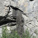 der Fulbach Abfluss vom Fulgletscher schiesst aus dem Felsen heraus