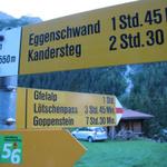 Wegweiser bei Selden 1550 m.ü.M. unsere heutige Wanderung führt uns über den Lötschenpass