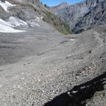 Blick zurück und hinunter zum Lötschegletscher