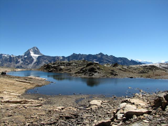 in den Senken der vom Gletscher rund und glatt geschliffenen Felsen sammelt sich Wasser