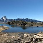 in den Senken der vom Gletscher rund und glatt geschliffenen Felsen sammelt sich Wasser