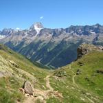 Blick auf das Bietschhorn und ins Lötschental