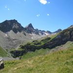 Blick ins Obers Ferdä mit Schwarzhorn und Mauerhorn