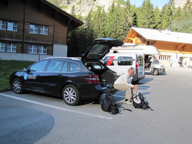 beim Parkplatz hinter dem Hotel Handegg 1378 m.ü.M.