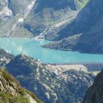 der Gelmerstausee herangezoomt. Dort waren wir auch schon