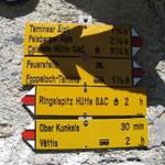 Wegweiser auf dem Kunkelspass 1357 m.ü.M.