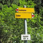 Wegweiser beim Foppaloch 1116 m.ü.M.