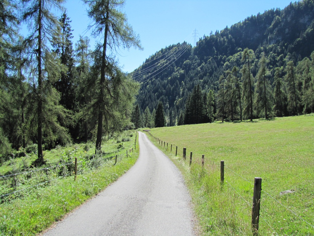 und Asphaltstrasse geht es alles abwärts nach Tamins