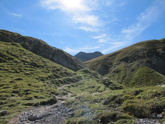 vor uns taucht das Valbellahorn auf. Bei Punkt 2010 m.ü.M.