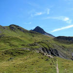 schönes Breitbildfoto bei "Uf Altein". Links das Schiesshorn, rechts das Valbellahorn