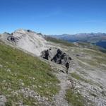 der Weg ist aber weiterhin gut sichtbar. Blick zurück zum Alteiner Fürggli