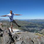 Franco versucht wie eine Bergdole zu fliegen