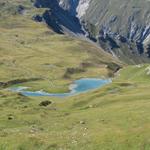 Blick vom Alteiner Fürggli hinunter zum Alteinersee