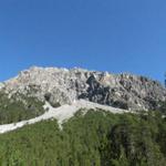 Blick hinauf zum Schiesshorn. Dort oben waren wir auch schon