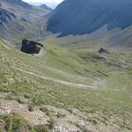 Blick hinunter zum kleinen Seelein auf Obersäss