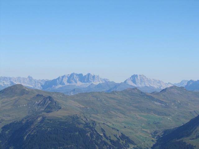 das Rätikon mit Drusenfluh und Sulzfluh. Dort waren wir auch schon